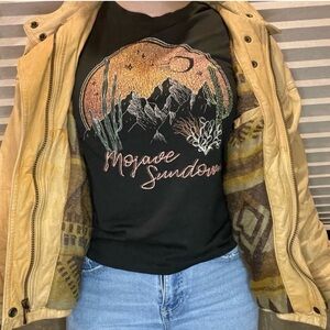 Vintage leather Aztec patterned lined jacket. Size large.